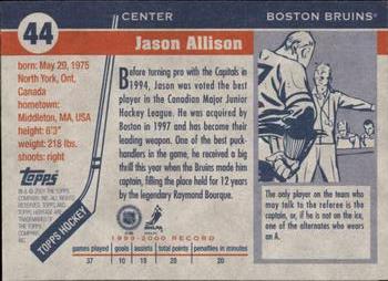 2000-01 Topps Heritage #44 Jason Allison Back