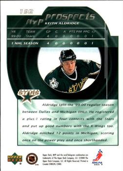 2000-01 Upper Deck MVP #192 Keith Aldridge Back