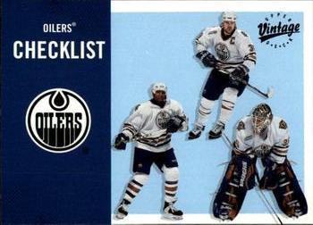 2000-01 Upper Deck Vintage #148 Oilers Checklist Front