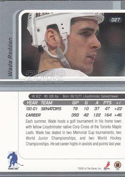 2001-02 Be a Player Signature Series #027 Wade Redden Back