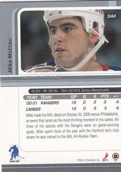 2001-02 Be a Player Signature Series #044 Mike Mottau Back