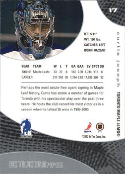 2001-02 Be a Player Between the Pipes #17 Curtis Joseph Back