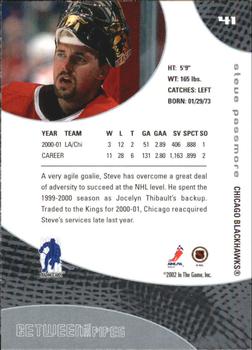2001-02 Be a Player Between the Pipes #41 Steve Passmore Back
