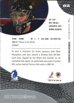 2001-02 Be a Player Between the Pipes #82 Ty Conklin Back
