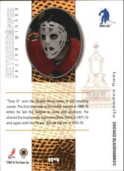 2001-02 Be a Player Between the Pipes #119 Tony Esposito Back