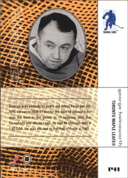 2001-02 Be a Player Between the Pipes #141 George Hainsworth Back