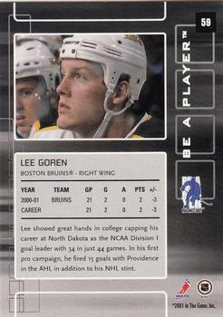 2001-02 Be a Player Memorabilia #59 Lee Goren Back