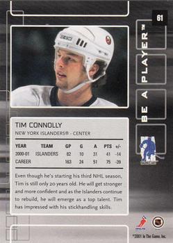 2001-02 Be a Player Memorabilia #61 Tim Connolly Back