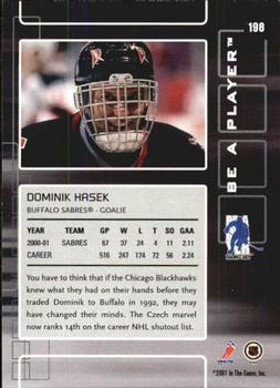 2001-02 Be a Player Memorabilia #198 Dominik Hasek Back