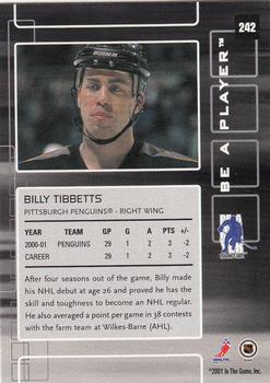 2001-02 Be a Player Memorabilia #242 Billy Tibbetts Back