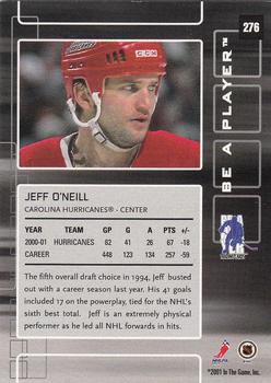 2001-02 Be a Player Memorabilia #276 Jeff O'Neill Back
