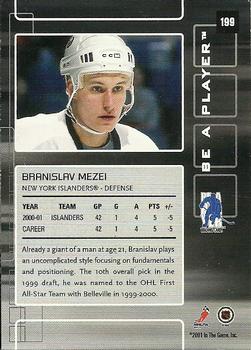 2001-02 Be a Player Memorabilia #199 Branislav Mezei Back