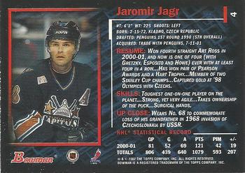 2001-02 Bowman YoungStars #4 Jaromir Jagr Back