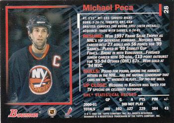 2001-02 Bowman YoungStars #28 Michael Peca Back