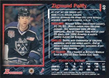 2001-02 Bowman YoungStars #40 Zigmund Palffy Back
