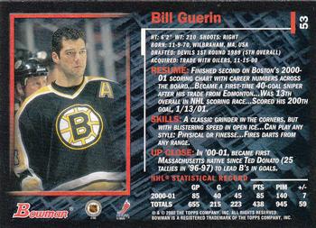 2001-02 Bowman YoungStars #53 Bill Guerin Back