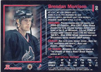 2001-02 Bowman YoungStars #90 Brendan Morrison Back