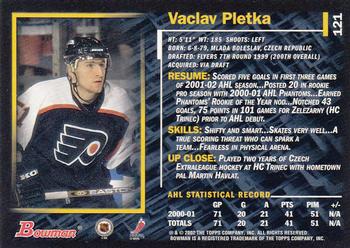 2001-02 Bowman YoungStars #121 Vaclav Pletka Back