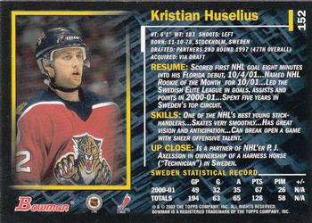 2001-02 Bowman YoungStars #152 Kristian Huselius Back