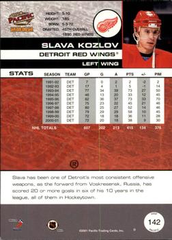 2001-02 Pacific #142 Slava Kozlov Back