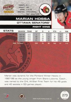 2001-02 Pacific #273 Marian Hossa Back