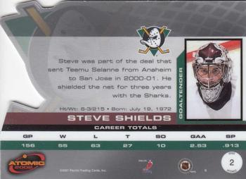 2001-02 Pacific Atomic #2 Steve Shields Back