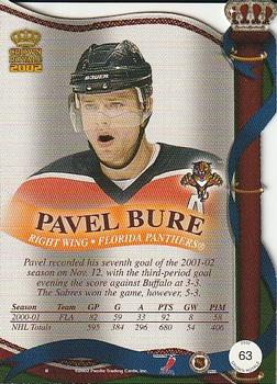 2001-02 Pacific Crown Royale #63 Pavel Bure Back