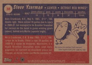 2001-02 Topps Heritage #38 Steve Yzerman Back