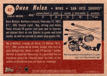2001-02 Topps Heritage #47 Owen Nolan Back