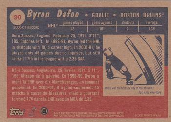 2001-02 Topps Heritage #90 Byron Dafoe Back