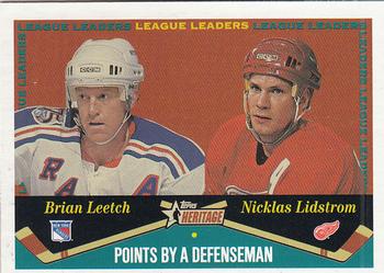2001-02 Topps Heritage #126 Brian Leetch / Nicklas Lidstrom Front