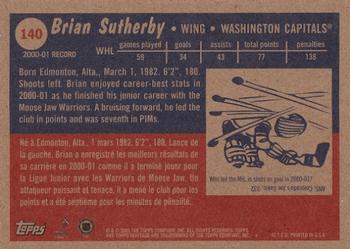 2001-02 Topps Heritage #140 Brian Sutherby Back