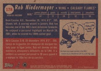 2001-02 Topps Heritage #178 Rob Niedermayer Back