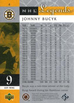 2001-02 Upper Deck Legends #4 Johnny Bucyk Back