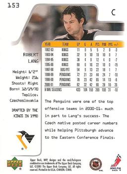 2001-02 Upper Deck MVP #153 Robert Lang Back