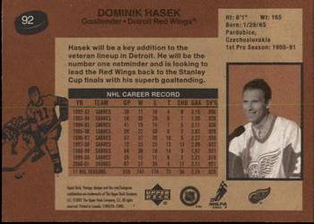 2001-02 Upper Deck Vintage #92 Dominik Hasek Back
