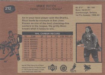 2001-02 Upper Deck Vintage #212 Mike Ricci Back