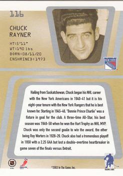2002-03 Be a Player Between the Pipes #116 Chuck Rayner Back