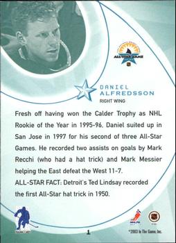 2002-03 Be a Player All-Star Edition #1 Daniel Alfredsson Back