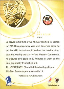 2002-03 Be a Player All-Star Edition #3 Ed Belfour Back