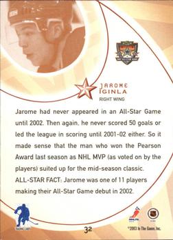 2002-03 Be a Player All-Star Edition #32 Jarome Iginla Back