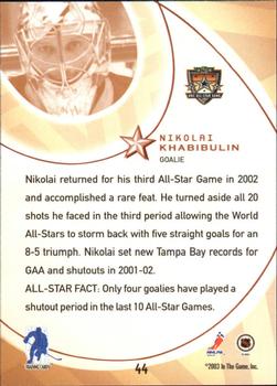 2002-03 Be a Player All-Star Edition #44 Nikolai Khabibulin Back