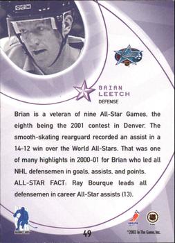2002-03 Be a Player All-Star Edition #49 Brian Leetch Back