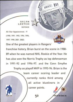 2002-03 Be a Player All-Star Edition #50 Brian Leetch Back