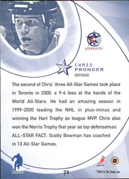 2002-03 Be a Player All-Star Edition #72 Chris Pronger Back