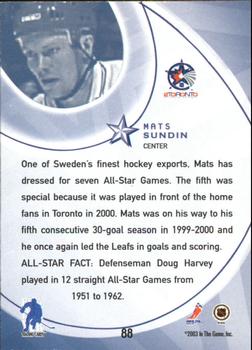 2002-03 Be a Player All-Star Edition #88 Mats Sundin Back