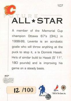 2002-03 Be a Player All-Star Edition #107 Levente Szuper Back