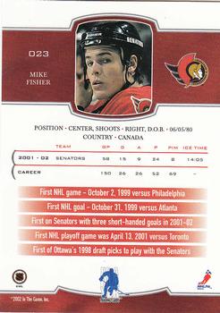 2002-03 Be a Player First Edition #023 Mike Fisher Back