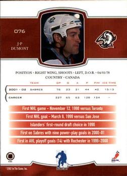 2002-03 Be a Player First Edition #076 J-P Dumont Back