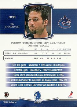 2002-03 Be a Player First Edition #088 Ed Jovanovski Back